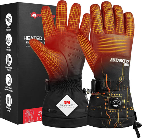 ANTARCTICA GEAR Rechargeable Heating Ski Gloves Winter Warm Motorcycle Gloves