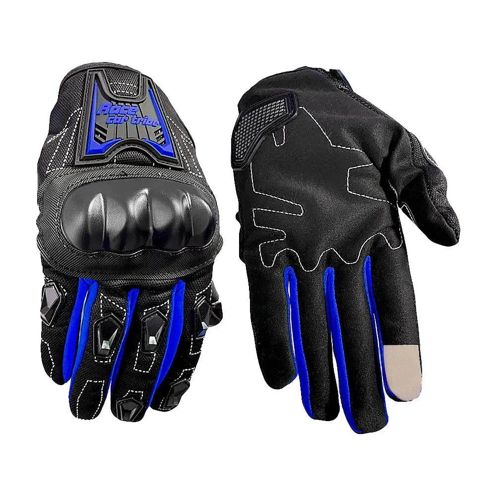 [GD] Fabric motorcycle gloves with rigid rubber knuckle, palm and finger protection, variety of sizes / race