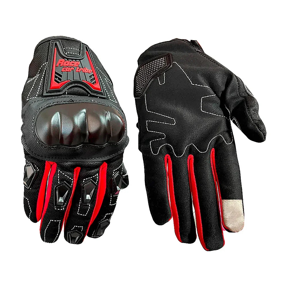 [GD] Fabric motorcycle gloves with rigid rubber knuckle, palm and finger protection, variety of sizes / race