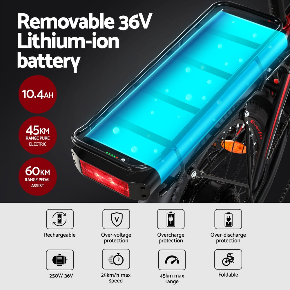 NNEDSZ Folding Electric Bike Urban City Bicycle eBike Rechargeable Battery 250W