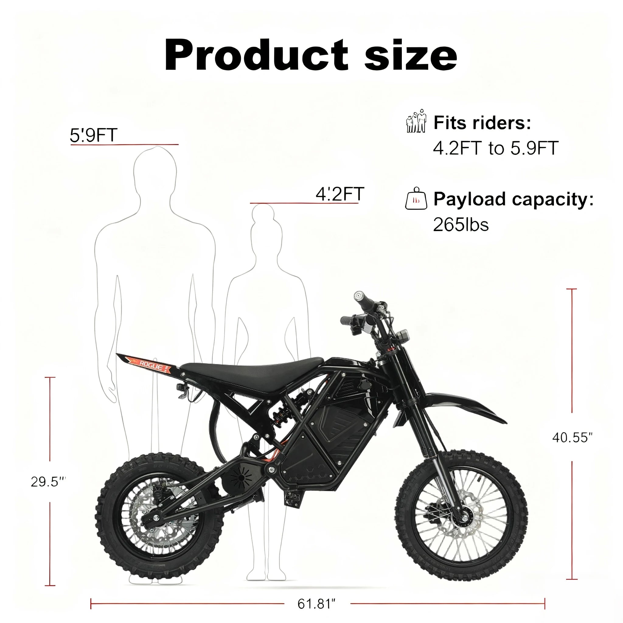 US Delivery High Speed Electric Dirt Bike 2000W with Hydraulic Disc Brake and 37MPH Speed