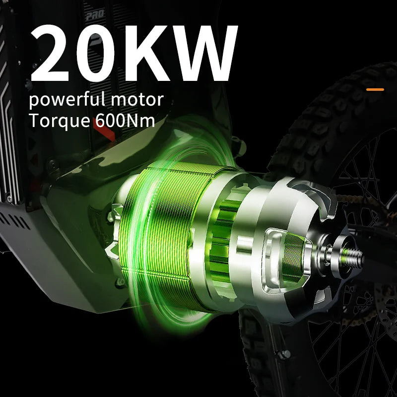 HEZZO 72V Electric Motorcycle 20000w Lithium Middrive Electric Dirt Bike 45Ah Powerful Bike Electric Motorcycle Factory Stock