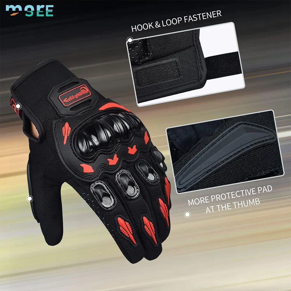 SeeMore Selection Road Racing Cycling Climbing Motocross Breathable Full Finger Touch Screen Motorcycle Gloves