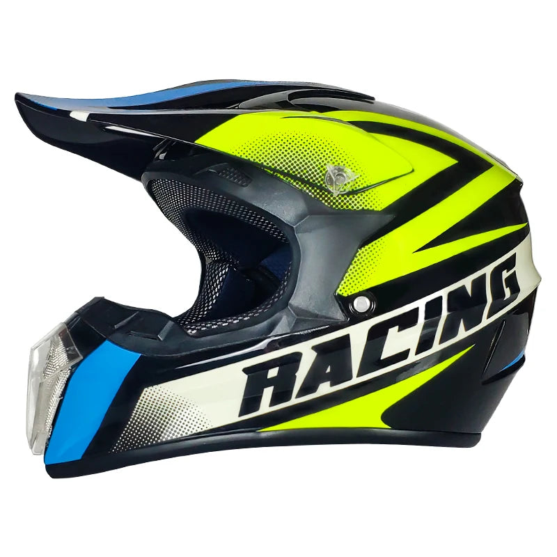 DOT Approved  Motocross Full Face Helmet Durable Protective Motorbike Crash Helmet  Breathable Safety Off-road Motocross Helmet