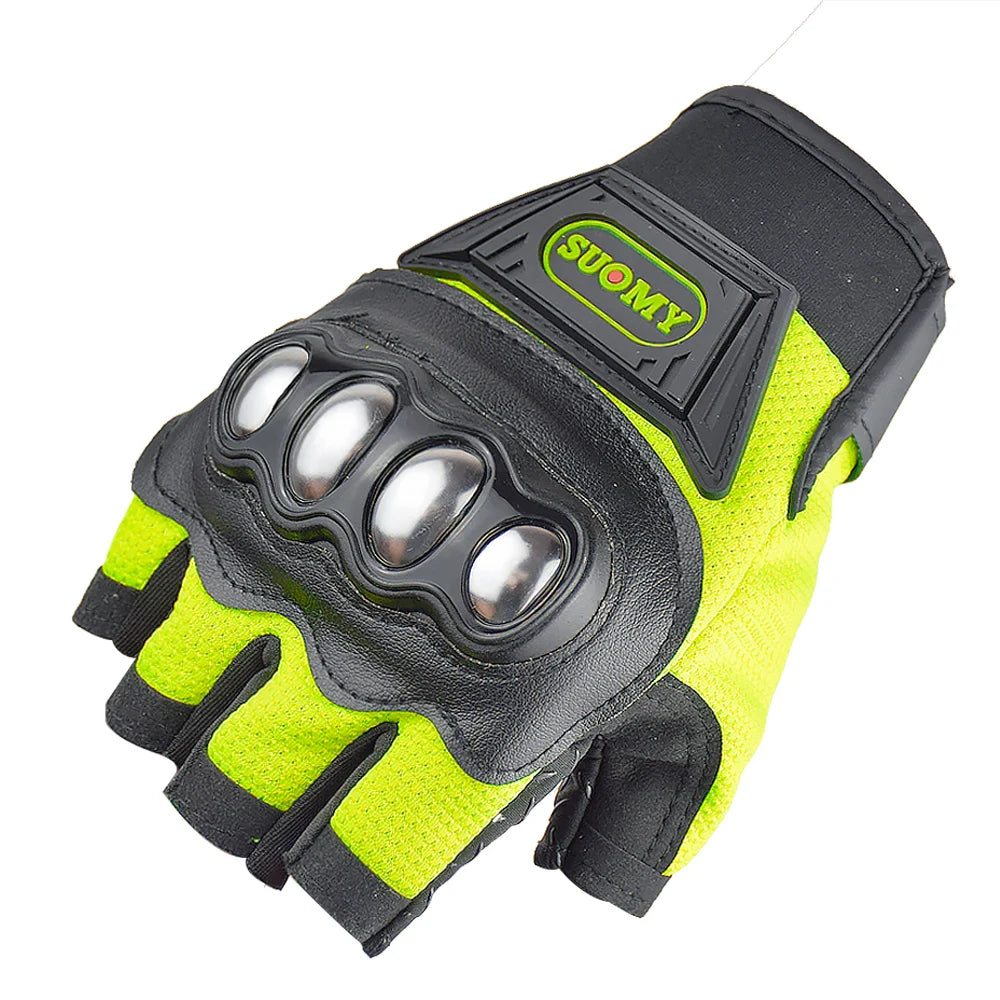 SUOMY Summer Motorcycle Gloves Half Finger Breathable Motobike Hard Shell Protective Fingerless Gloves Women Moto Riding Guantes