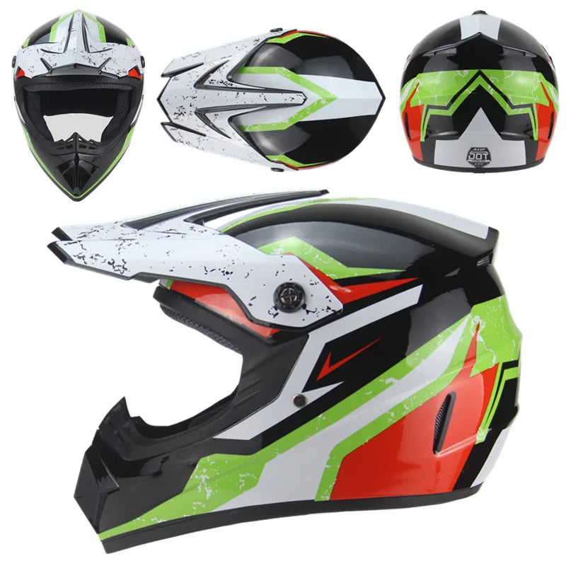 Full Face Motorcycle Motocross Helmet Flip up Racing ATV off Road Safety Karting Helmet