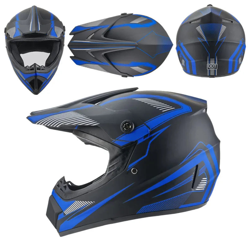 Full Face Motorcycle Motocross Helmet Flip up Racing ATV off Road Safety Karting Helmet
