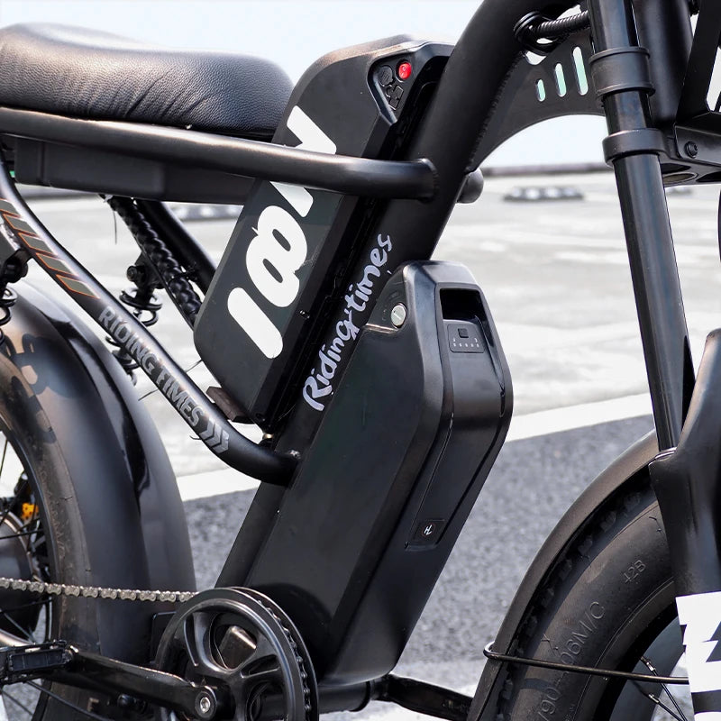 Ridingtimes Z8PRO Moped Style Ebike for Adults 1500W Long Seat Electric Dirt Bike Fat Tire Full Suspension E Bike All Terrain