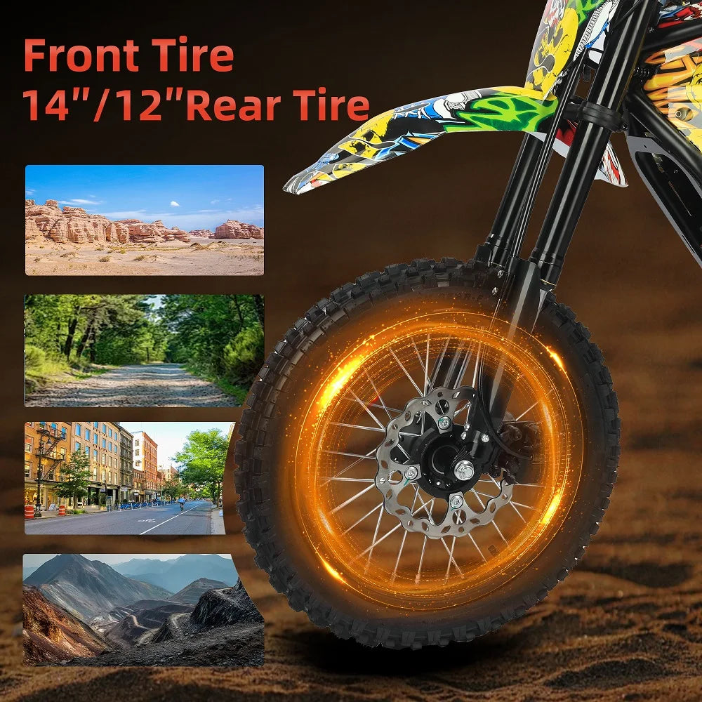 US Hot Sale Electric Dirt Bike 2000W with Brushless Motor and 14" Front 12" Rear Tires