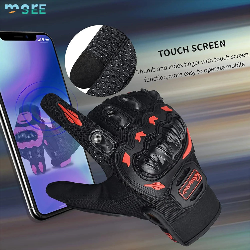 SeeMore Selection Women Touch Screen Summer Motorbike Dirt Bike Full Finger Motorcycle Gloves Bike Gloves