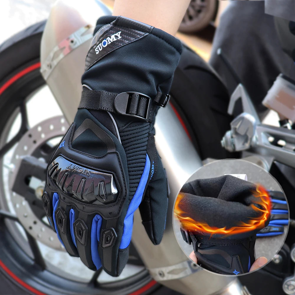 Waterproof SUOMY Motorcycle Gloves Women Winter Warm Motocross Guantes Touch Screen Gants Pink Windproof Motorbike Riding Gloves