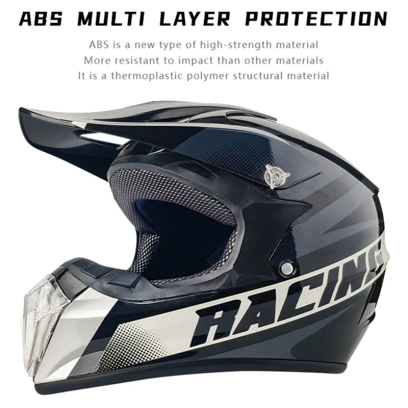 Dot Approved Downhill Motocross Helmet Dual Visor Made ABS Material Competitive Price Off-Road Motorcycle Riding Dirt Bike Use