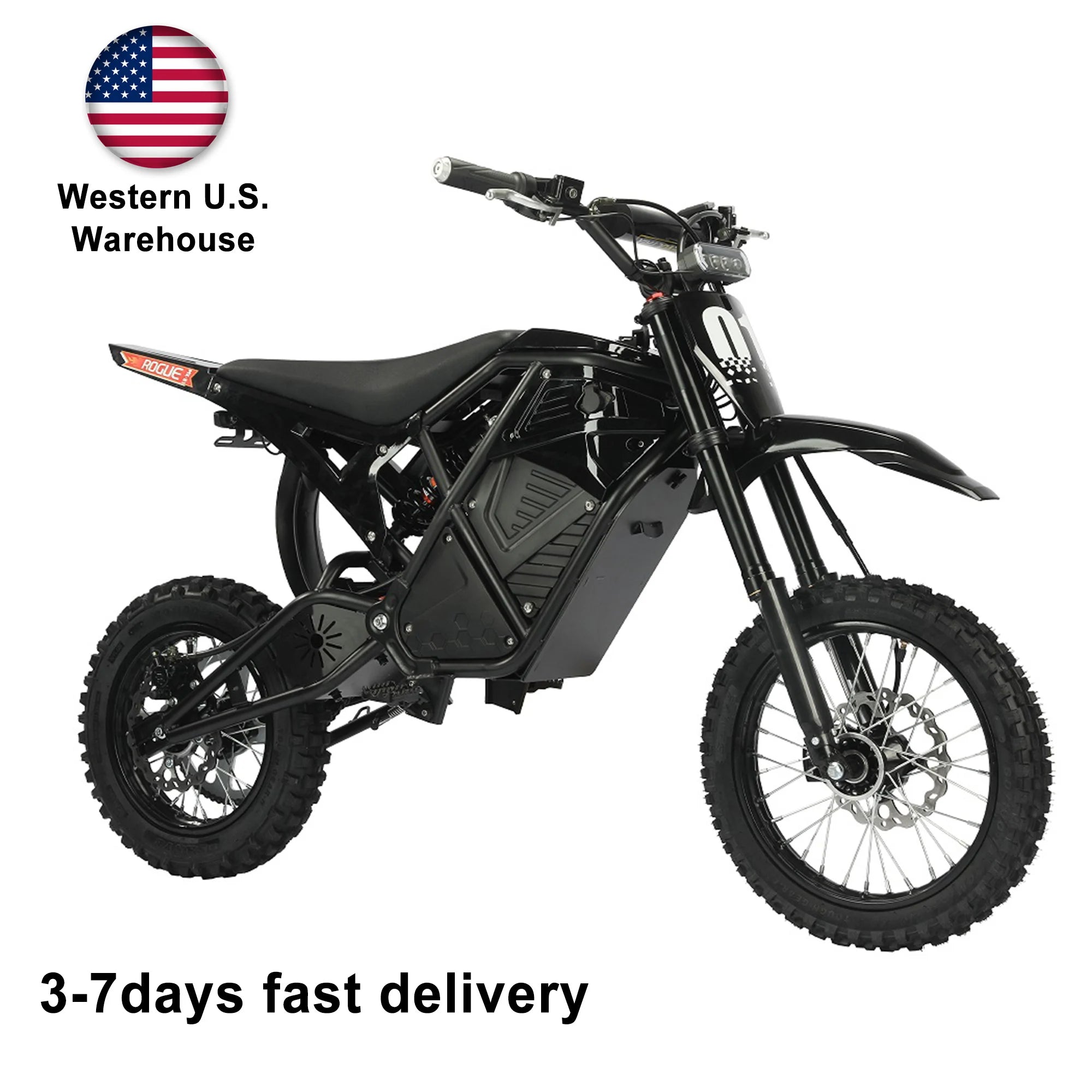 US 3-7 Delivery Electric Motorcycle Dirt Bike 48V Lithium Battery Full Suspension Electric Mountain Bike