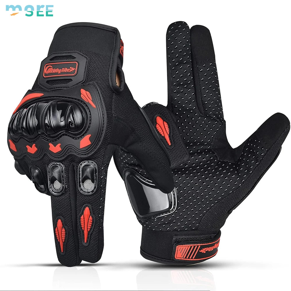 SeeMore Selection Road Racing Cycling Climbing Motocross Breathable Full Finger Touch Screen Motorcycle Gloves