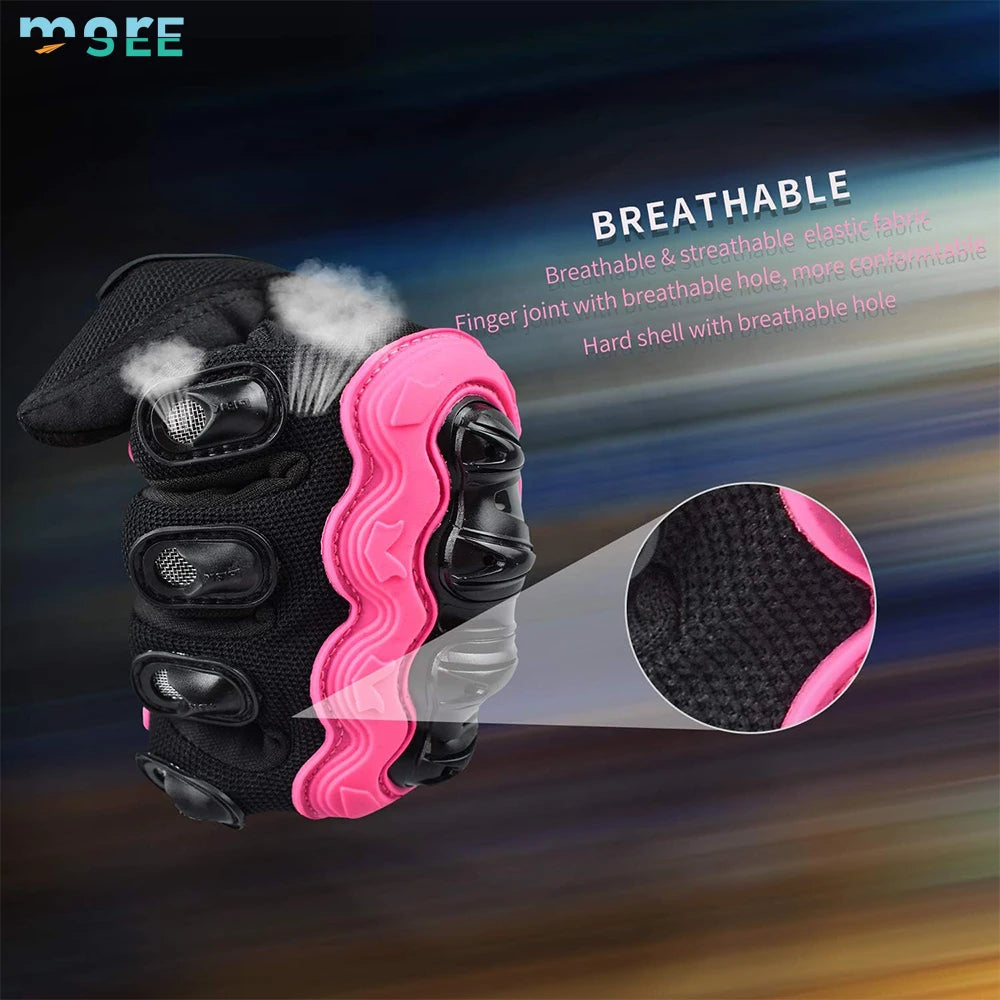 SeeMore Selection Women Touch Screen Summer Motorbike Dirt Bike Full Finger Motorcycle Gloves Bike Gloves