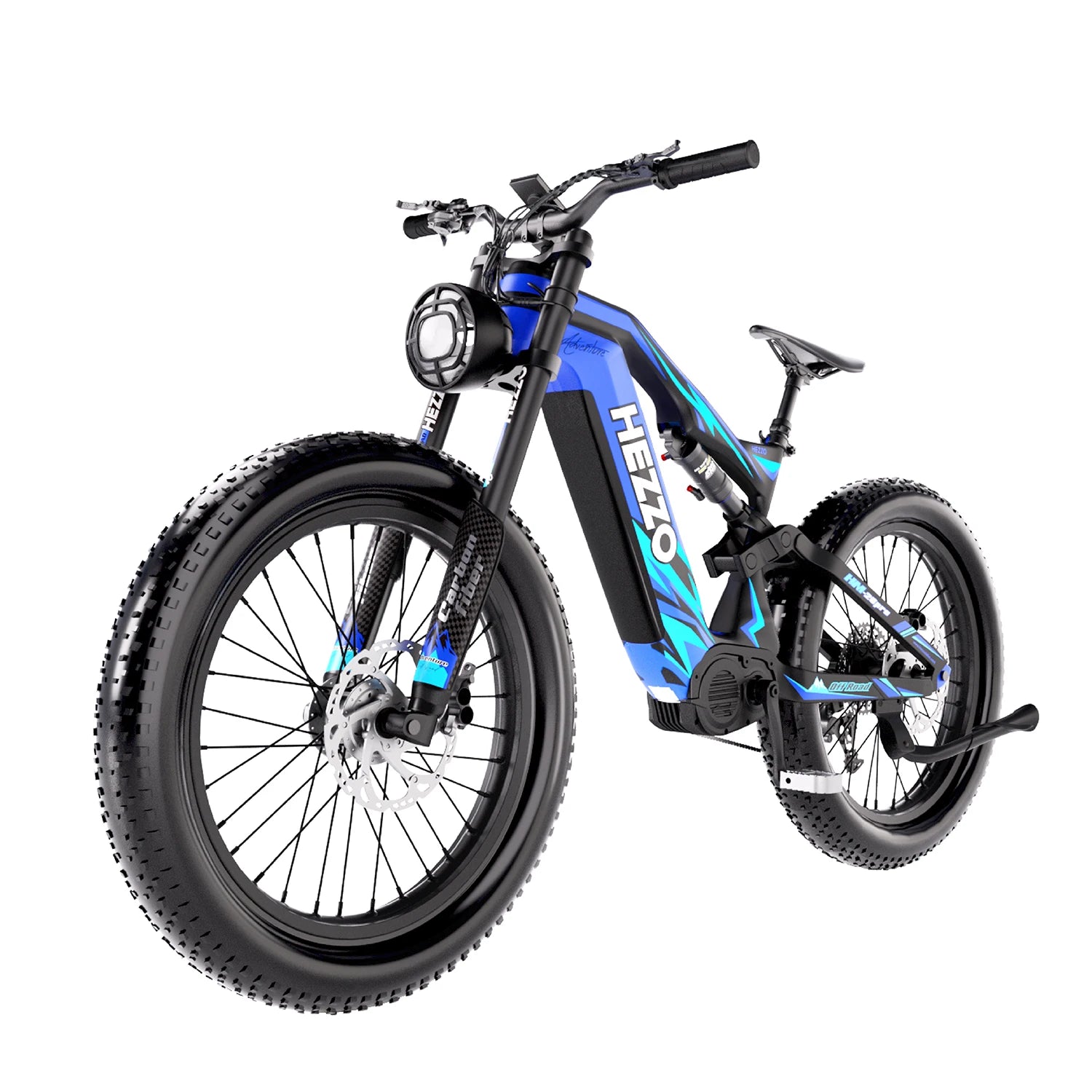 Hezzo Carbon Fiber Ebike BAFANG M620 52V 1000W Mid Drive 160N.M 26*4.8 Fattire 21Ah LG Electric Dirt Bike Emtb USA EU Warehouse