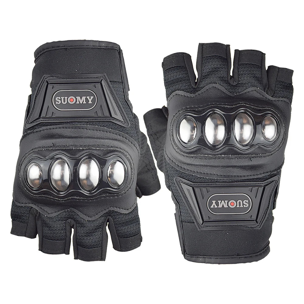 SUOMY Summer Motorcycle Gloves Half Finger Breathable Motobike Hard Shell Protective Fingerless Gloves Women Moto Riding Guantes