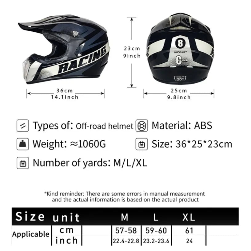 Dot Approved Downhill Motocross Helmet Dual Visor Made ABS Material Competitive Price Off-Road Motorcycle Riding Dirt Bike Use