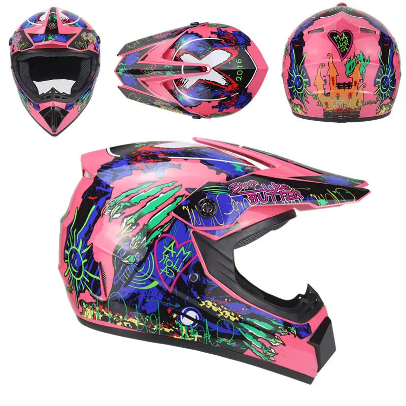 Full Face Motorcycle Motocross Helmet Flip up Racing ATV off Road Safety Karting Helmet