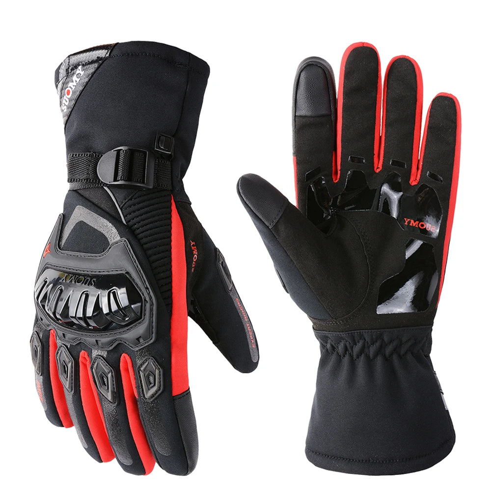Waterproof SUOMY Motorcycle Gloves Women Winter Warm Motocross Guantes Touch Screen Gants Pink Windproof Motorbike Riding Gloves