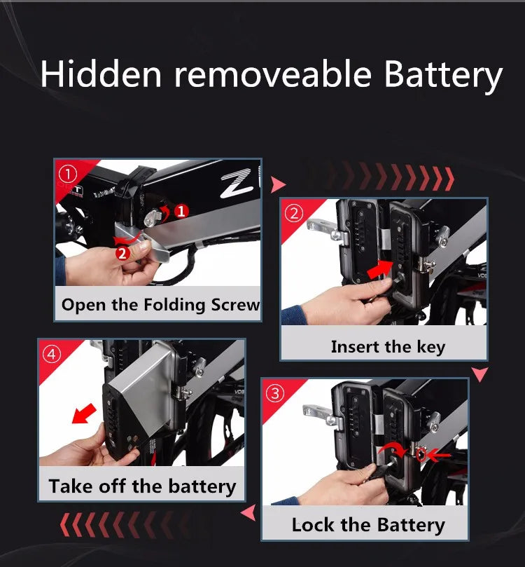 2019 Aluminum Alloy Frame Folding Electric Bike 48V 10.4AH Lithium Battery 350W 3*7 Speed Fashionable Cheap Electric Bicycle