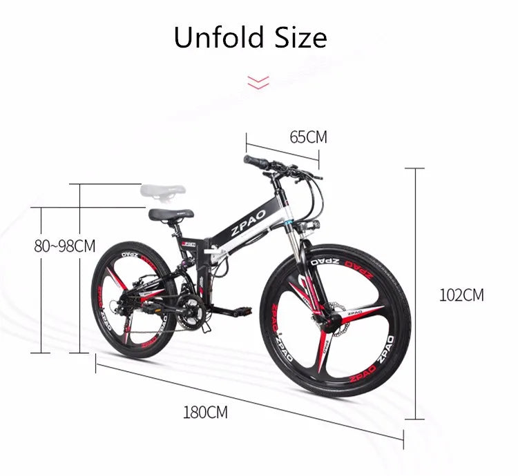 2019 Aluminum Alloy Frame Folding Electric Bike 48V 10.4AH Lithium Battery 350W 3*7 Speed Fashionable Cheap Electric Bicycle