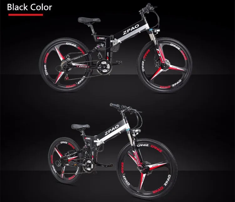 2019 Aluminum Alloy Frame Folding Electric Bike 48V 10.4AH Lithium Battery 350W 3*7 Speed Fashionable Cheap Electric Bicycle