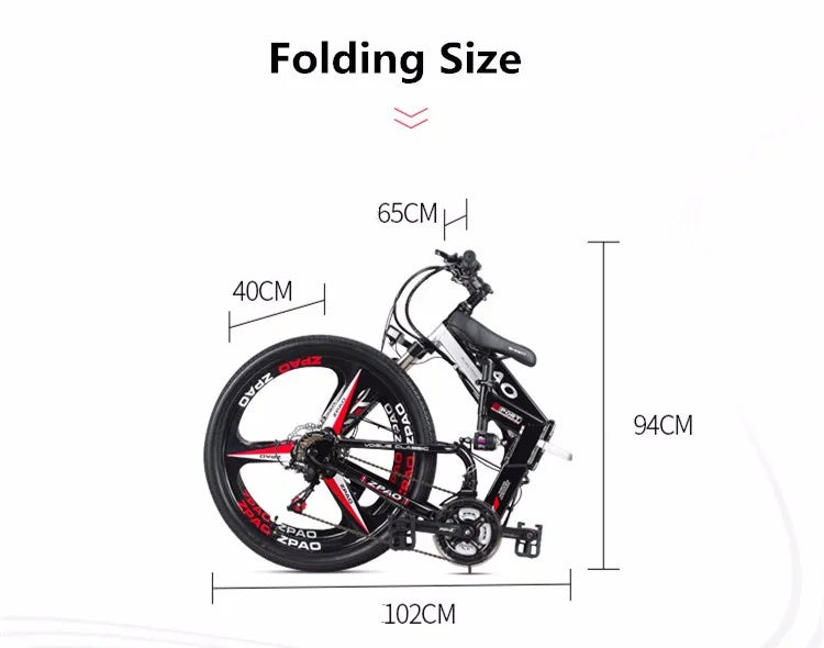 2019 Aluminum Alloy Frame Folding Electric Bike 48V 10.4AH Lithium Battery 350W 3*7 Speed Fashionable Cheap Electric Bicycle