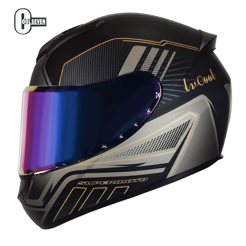 Hot Selling 2025 Full Face Classic Design Helmet  Advanced Unisex Motor Helmet Full Face Dot Certificate Motocross Helmet