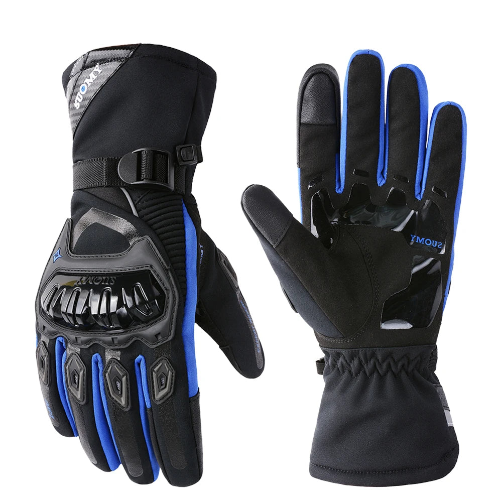 Waterproof SUOMY Motorcycle Gloves Women Winter Warm Motocross Guantes Touch Screen Gants Pink Windproof Motorbike Riding Gloves