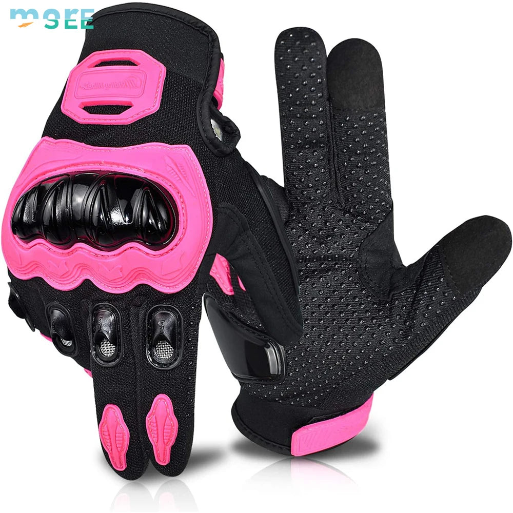 SeeMore Selection Women Touch Screen Summer Motorbike Dirt Bike Full Finger Motorcycle Gloves Bike Gloves