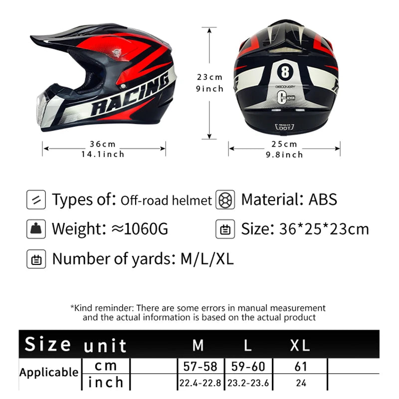 Competitive Price Downhill Motocross Helmet ABS Material Quick Release Off-Road Motorcycle Dirt Bike Riding New Condition