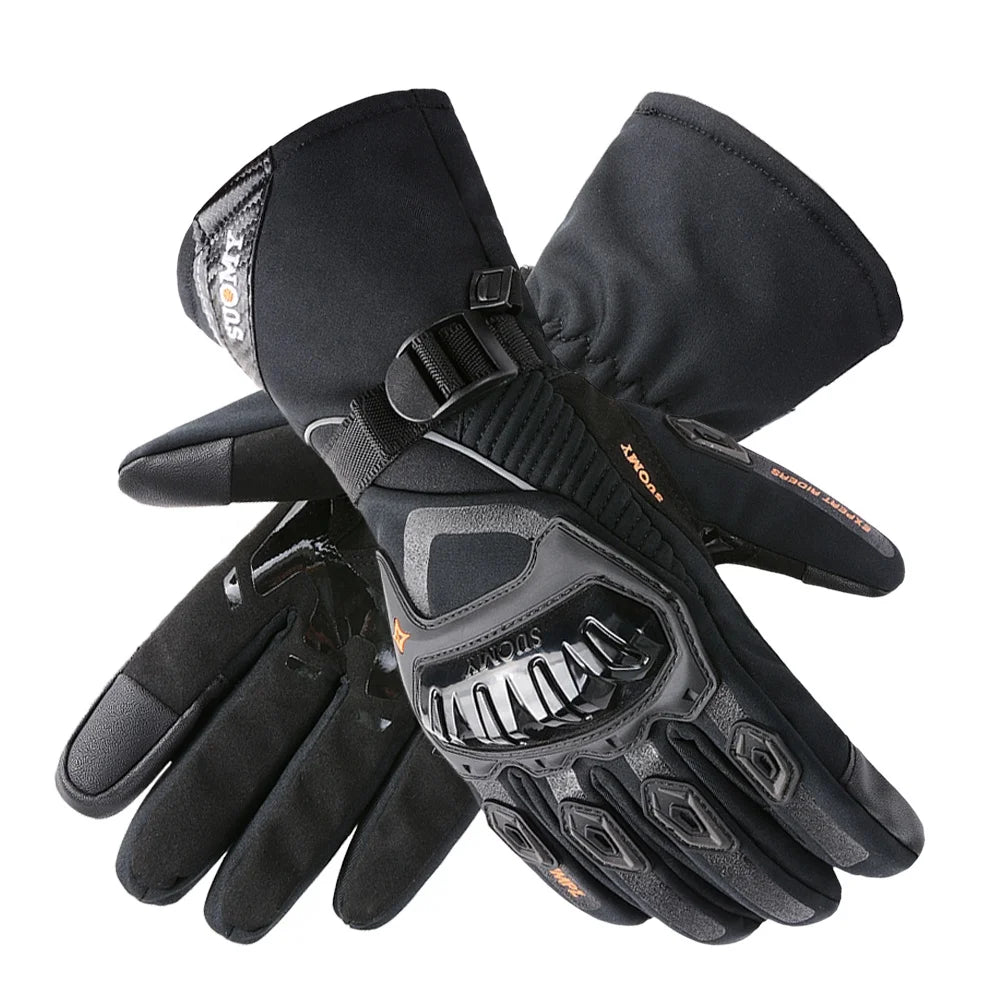 Waterproof SUOMY Motorcycle Gloves Women Winter Warm Motocross Guantes Touch Screen Gants Pink Windproof Motorbike Riding Gloves