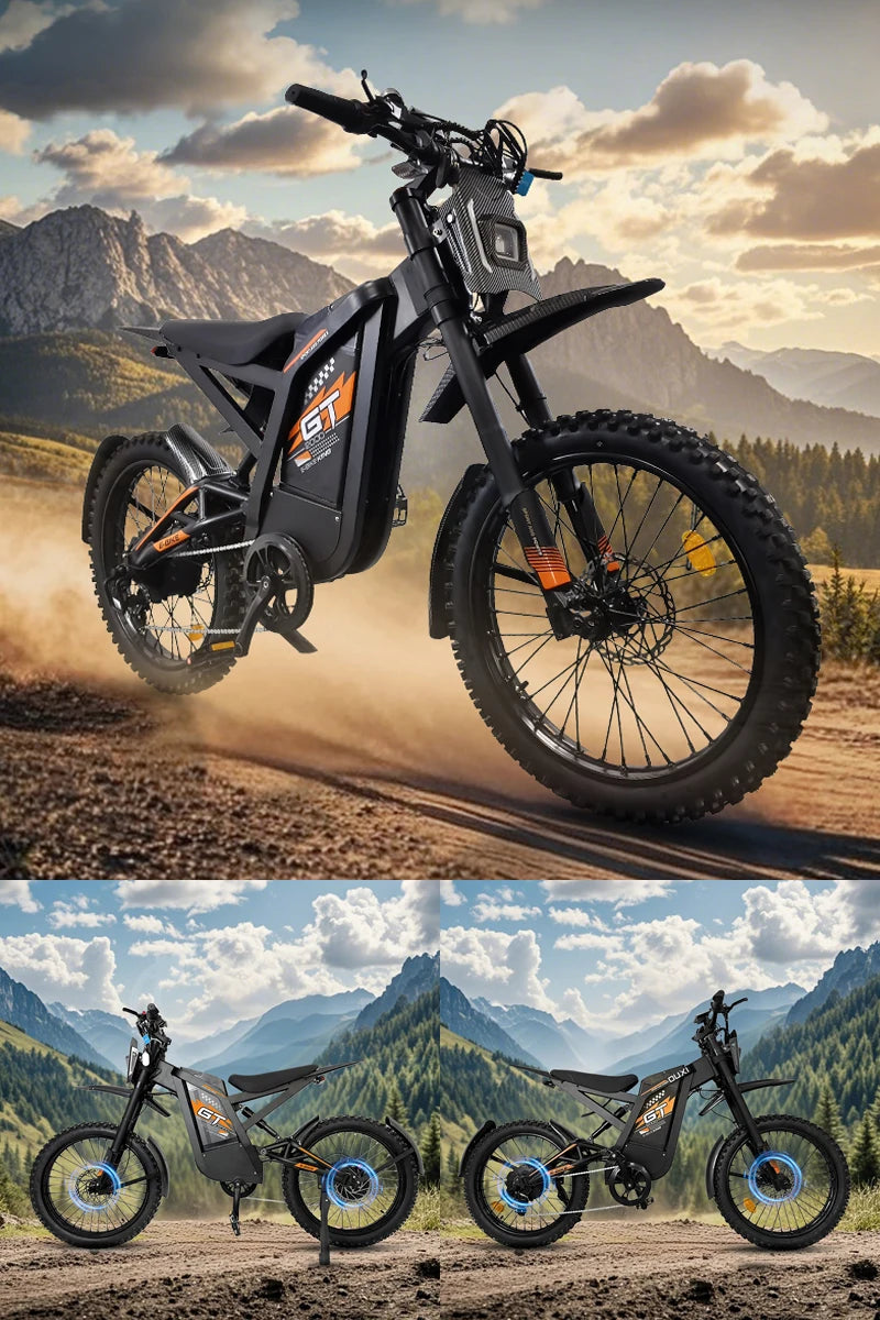 EU OUXI Offroad Tire Electric Bike Adults 60V Full Suspension Hybrid Mountain E Bike Customizable Lithium Battery Bike GT2000