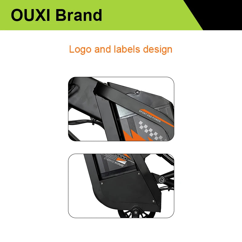 EU OUXI Offroad Tire Electric Bike Adults 60V Full Suspension Hybrid Mountain E Bike Customizable Lithium Battery Bike GT2000