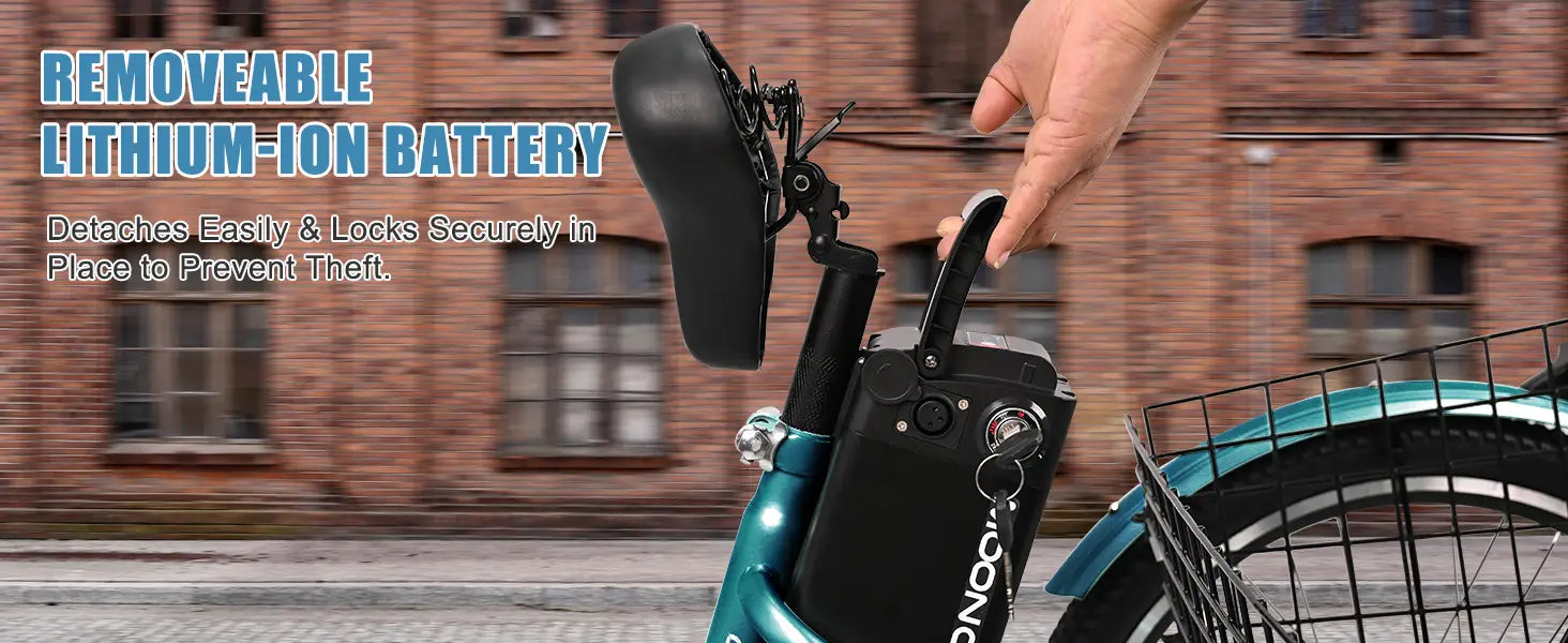 MOONCOOL Electric Tricycle for Adults 24’’ Electric Trike 350W 36V 40Miles Range