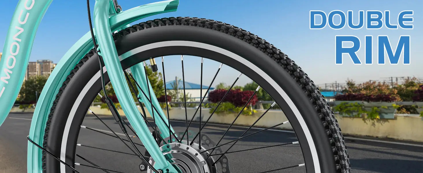 MOONCOOL Electric Tricycle for Adults 24’’ Electric Trike 350W 36V 40Miles Range