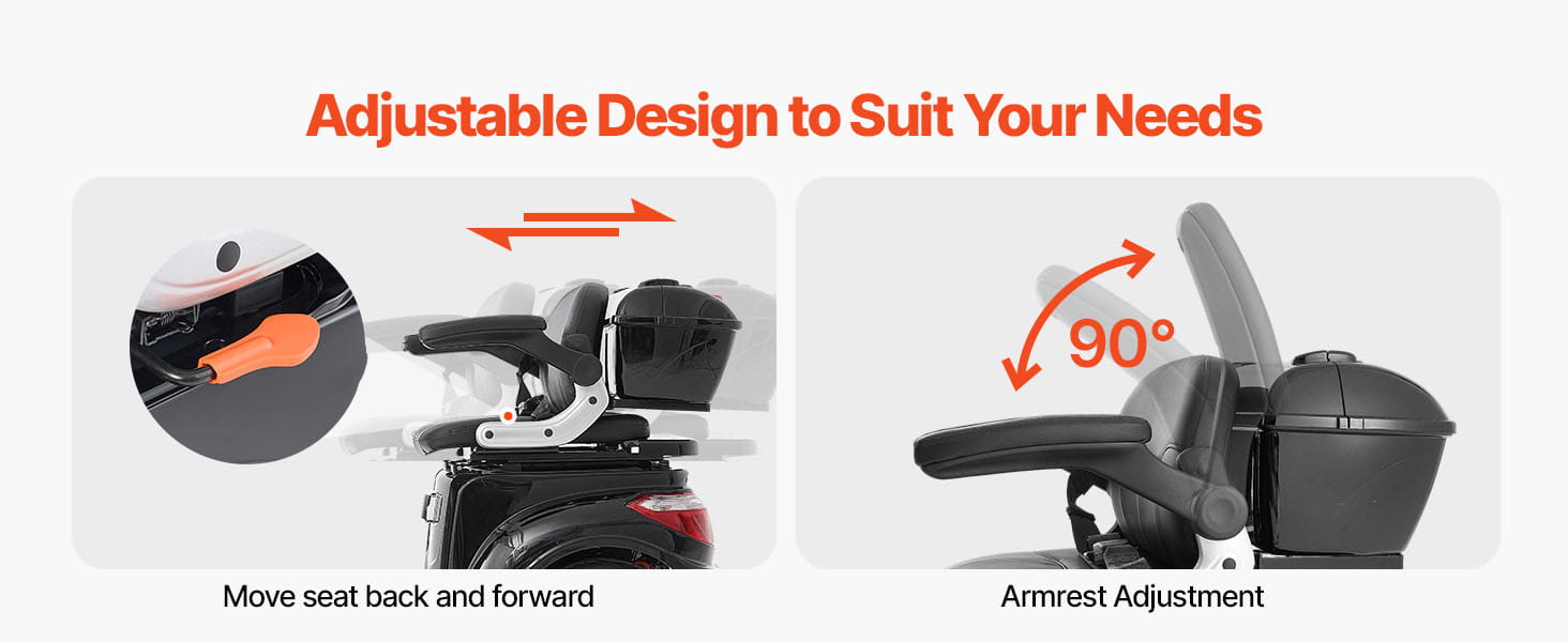 Uimoso Heavy-Duty 3-Wheel Mobility Scooter 21.5-Mile Range 3-Speed 500lbs Load