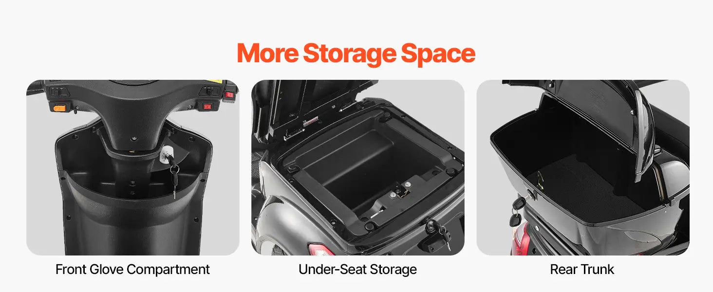 Uimoso Heavy-Duty 3-Wheel Mobility Scooter 21.5-Mile Range 3-Speed 500lbs Load