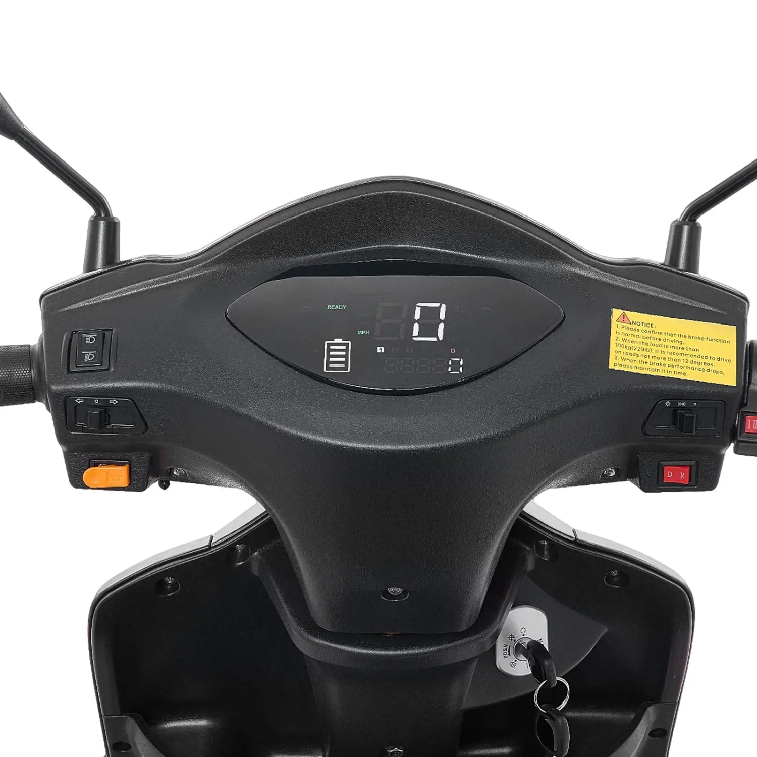 Uimoso Heavy-Duty 3-Wheel Mobility Scooter 21.5-Mile Range 3-Speed 500lbs Load