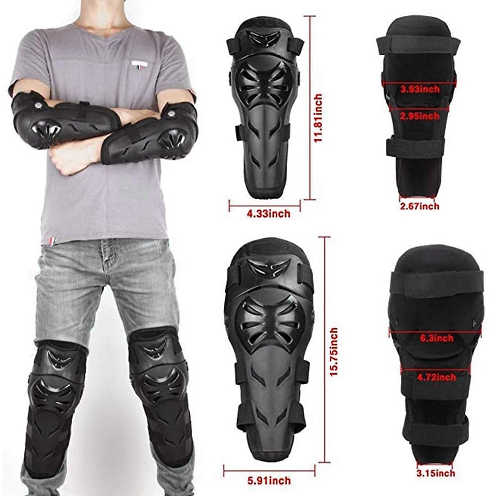 Patella Protectors Knee Pads 4pcs Set - Sports Safety Gear for Motorcycle, Cycling, and Racing