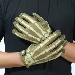Skull Riding Gloves - Luminous, Non-slip, Wear-resistant Full Finger Touch Screen Gloves for Outdoor Riding by e dirt bike palace